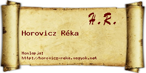 Horovicz Réka névjegykártya